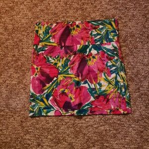 Floral mini bodycon skirt